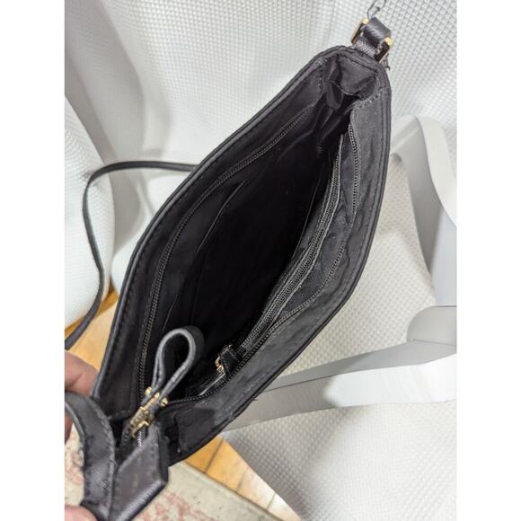 MICHAEL KORS! LUXE BLACK NYLON CROSSBODY W/GOLD HARDWARE PURSE, HANDBAG! - Picture 10 of 13